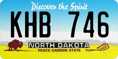 ND license plate KHB746