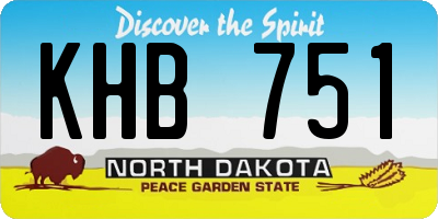 ND license plate KHB751
