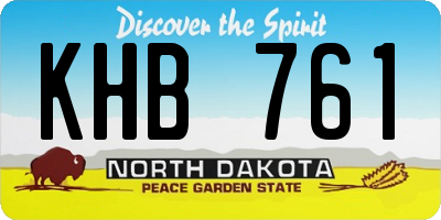 ND license plate KHB761