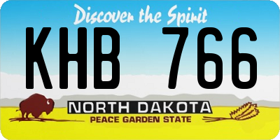 ND license plate KHB766
