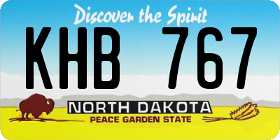 ND license plate KHB767