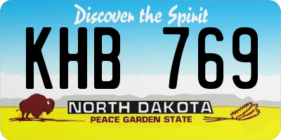 ND license plate KHB769