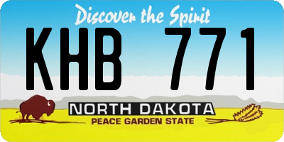 ND license plate KHB771