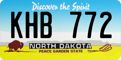 ND license plate KHB772