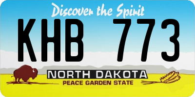 ND license plate KHB773