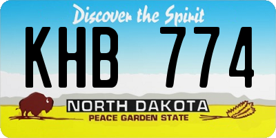 ND license plate KHB774