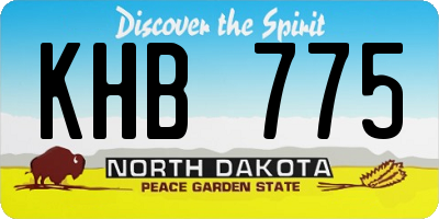 ND license plate KHB775
