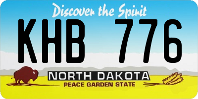 ND license plate KHB776
