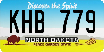 ND license plate KHB779