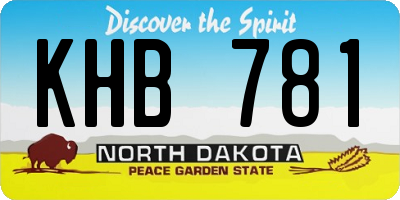 ND license plate KHB781