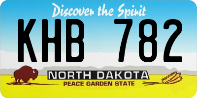 ND license plate KHB782
