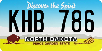 ND license plate KHB786