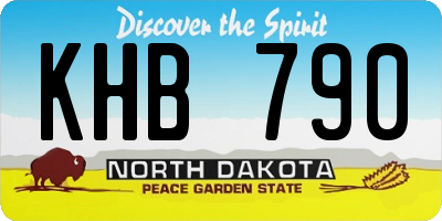 ND license plate KHB790