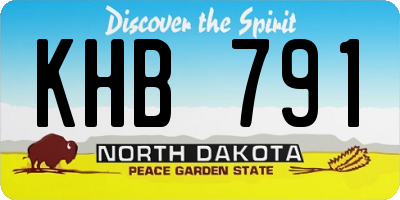 ND license plate KHB791