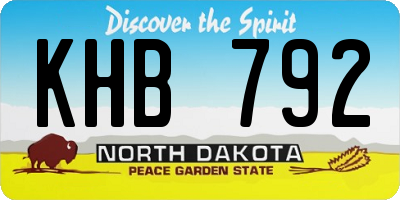 ND license plate KHB792