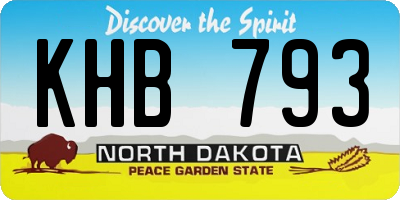 ND license plate KHB793