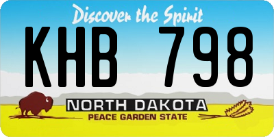 ND license plate KHB798