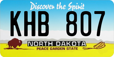 ND license plate KHB807