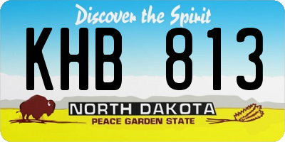 ND license plate KHB813