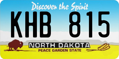 ND license plate KHB815
