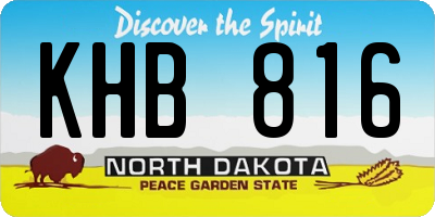ND license plate KHB816