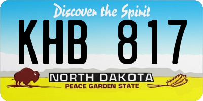 ND license plate KHB817