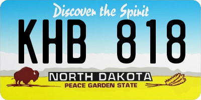 ND license plate KHB818