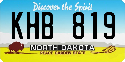 ND license plate KHB819