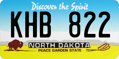 ND license plate KHB822