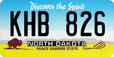 ND license plate KHB826