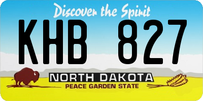ND license plate KHB827