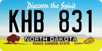 ND license plate KHB831