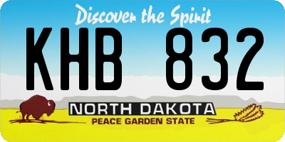 ND license plate KHB832