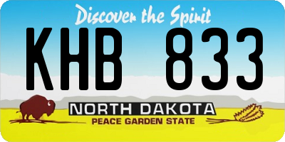 ND license plate KHB833