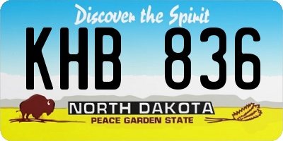 ND license plate KHB836
