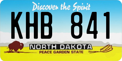 ND license plate KHB841