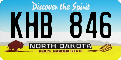 ND license plate KHB846