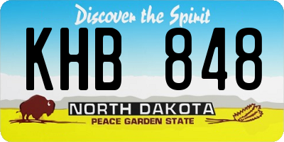 ND license plate KHB848