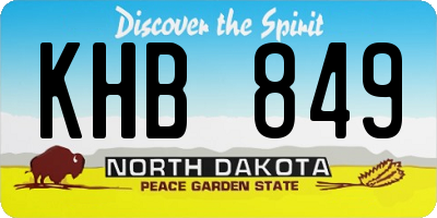 ND license plate KHB849