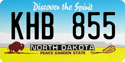 ND license plate KHB855