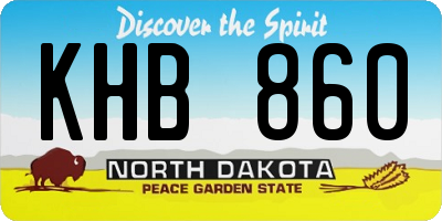 ND license plate KHB860