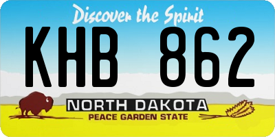 ND license plate KHB862