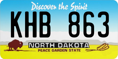 ND license plate KHB863