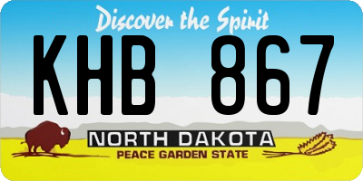 ND license plate KHB867