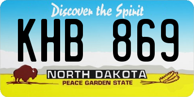 ND license plate KHB869