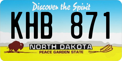 ND license plate KHB871
