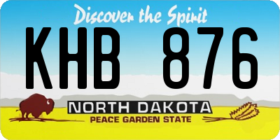 ND license plate KHB876