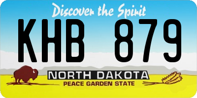 ND license plate KHB879