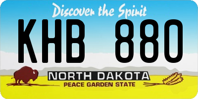ND license plate KHB880