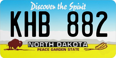 ND license plate KHB882